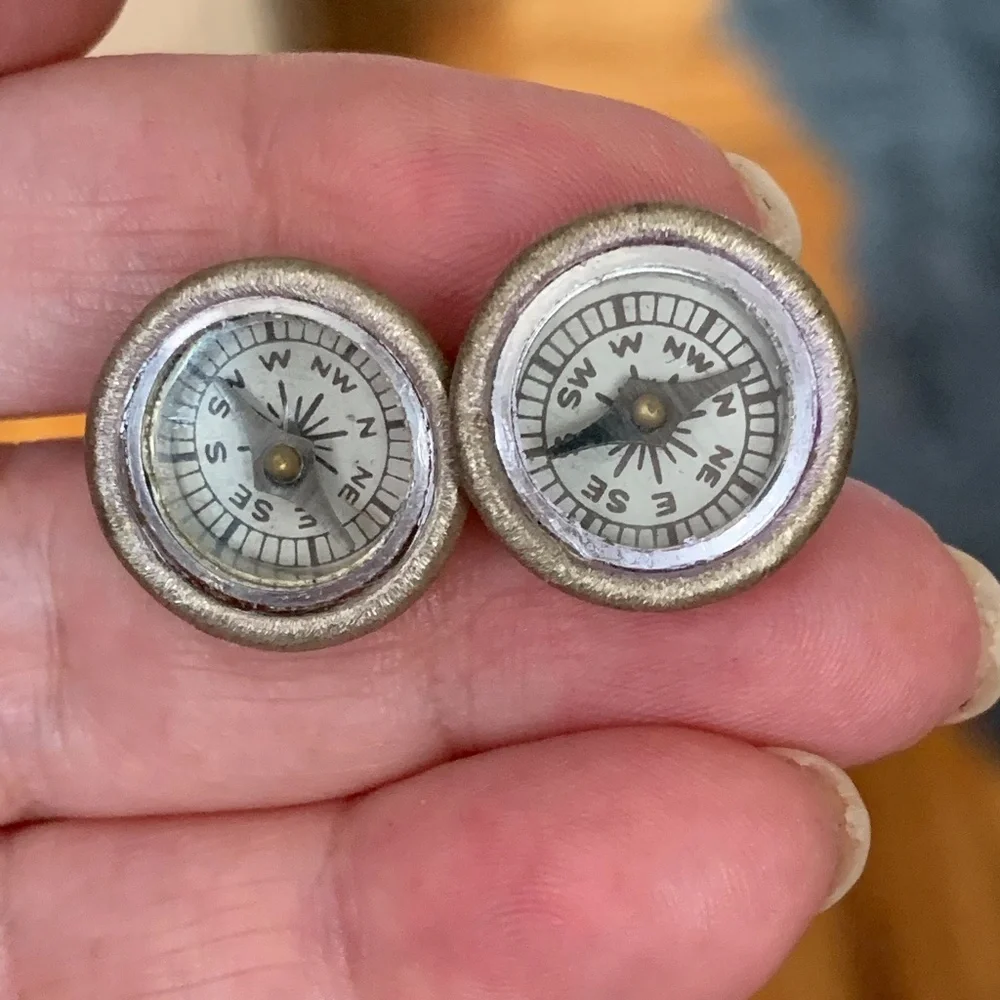 Vintage Compass Cufflinks, working condition